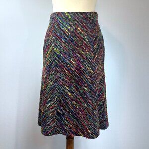 Tuleh Vintage Skirt Rainbow Tweed Small 0 2 XS A Line Boucle Multicolor 90s Y2K